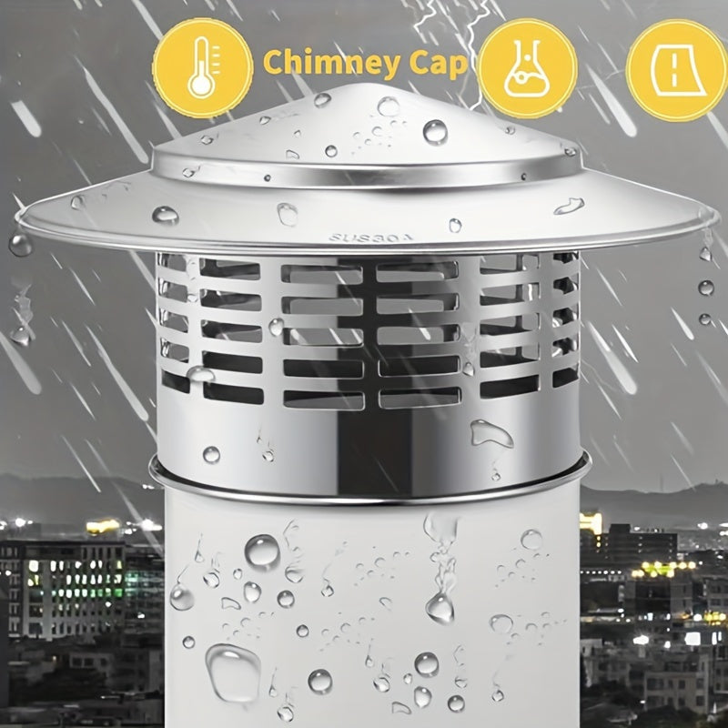 Stainless Steel Chimney Cap with Rain Protection Mesh and Bird Guard 11.43cm