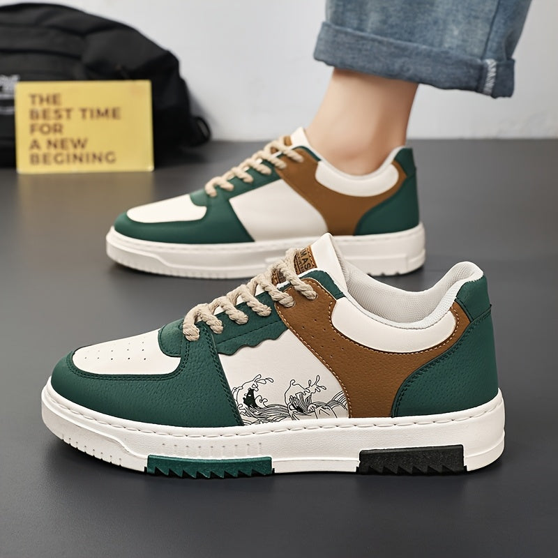 Men's Casual Sneakers with PVC Sole Breathable Fabric Low Top for Hiking and Daily Wear