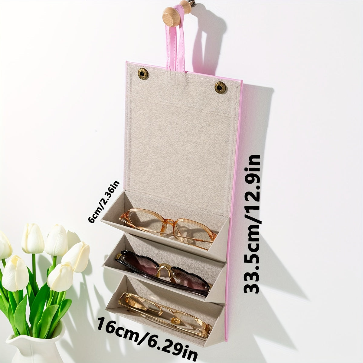 3 juft ko'zoynak uchun himoya qopqog'i, ayollar uchun mustahkam sayohat qopqog'i, 2 ta tasodifiy rangdagi tozalash matosi bilan birga