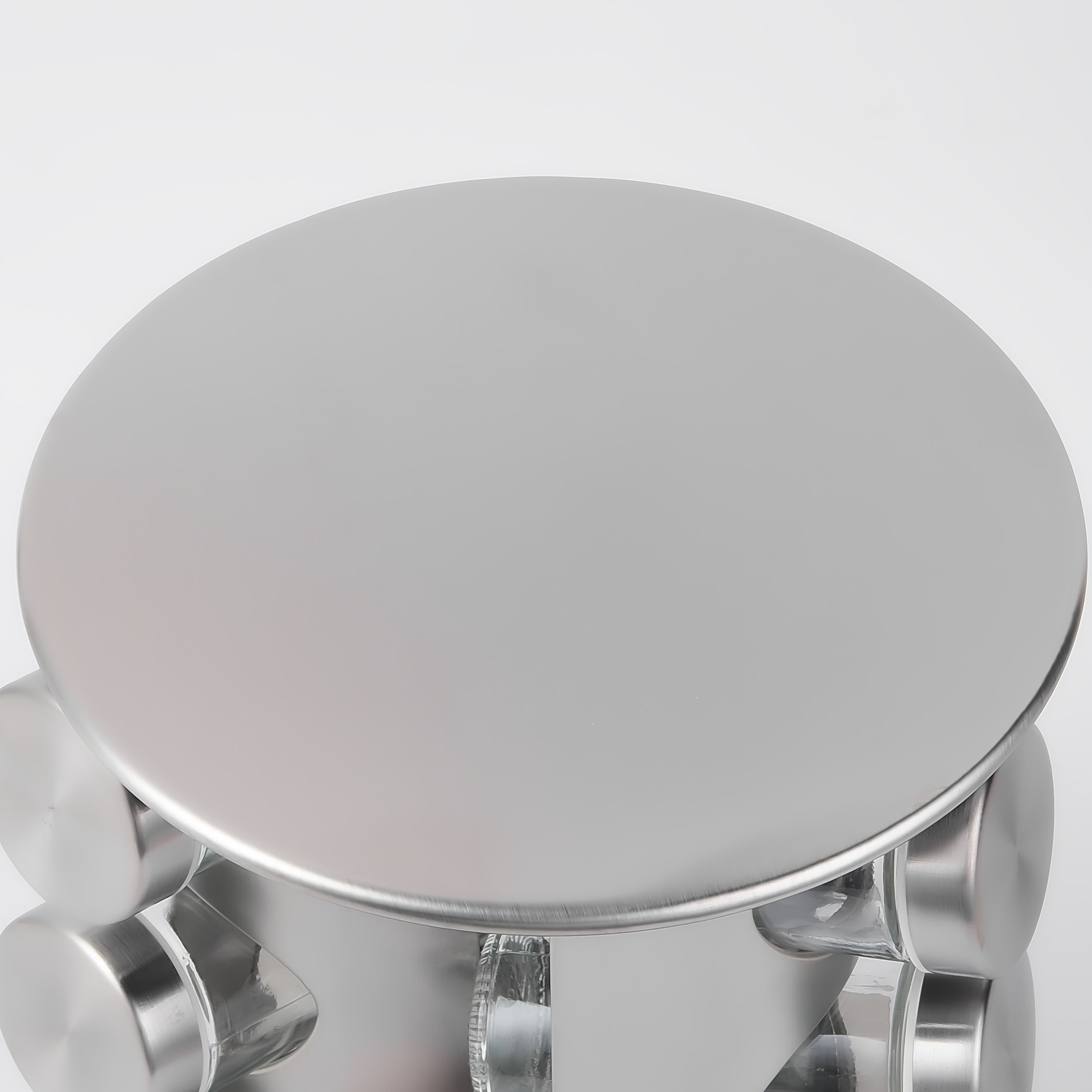 Golden Rotating Spice Jar Set with 9 Glass Jars and Revolving Storage Rack