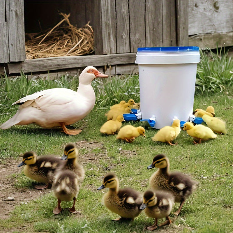 Large Blue Automatic Poultry Waterer Kit for Ducks Geese Turkeys and Rabbits