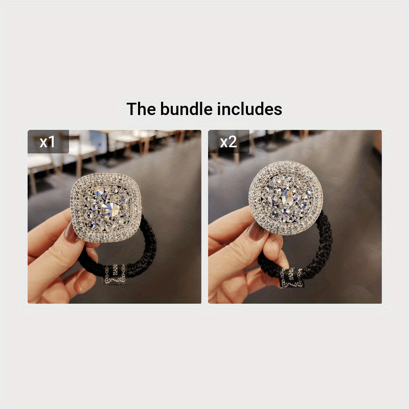 Stylish Hair Accessory with Square Rhinestones for Women