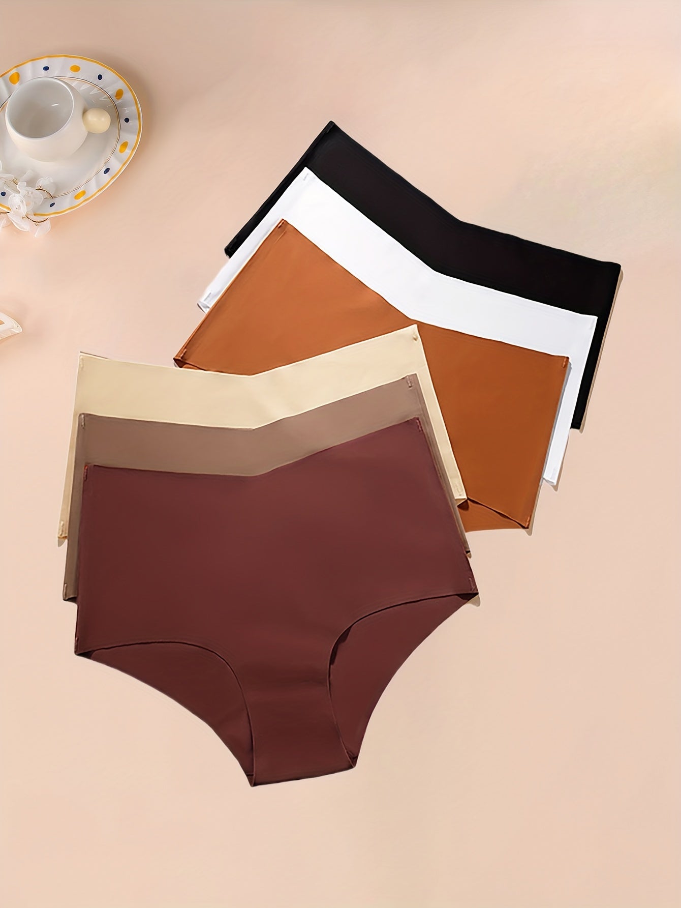 6-шт. бесшовные трусы большого размера с высокой талией, контроль живота, подъем ягодиц, дышащий нейлон-эластан