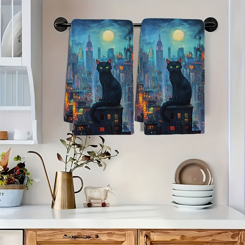 2 ta Ultra Plush Oshxona Sochiqlari to'plami, ajoyib NYC skyline'ini quyosh botishida namoyish etadi - juda singdiruvchi, tozalash oson qo'l sochiqlari, 40.64x60.96 sm - bayram uy bezaklari va kundalik foydalanish uchun ideal, idish sochiqlari