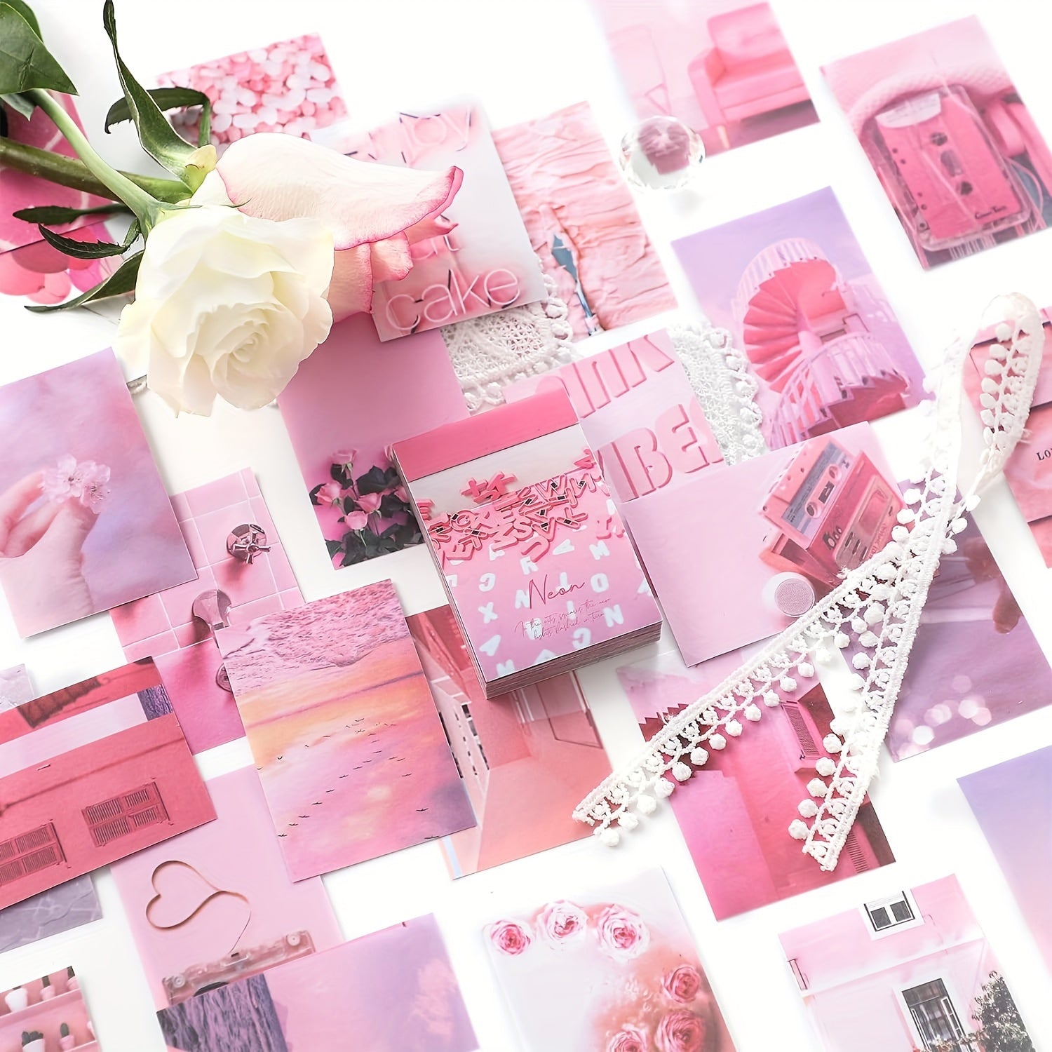 300-Piece Vintage Aesthetic Washi Stickers with Glitter Reusable Matte Finish for Scrapbooking Journaling and Crafts