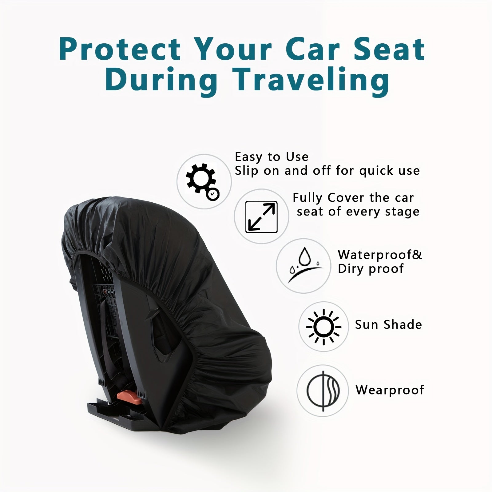 Car Seat Cover Waterproof Dustproof Travel Bag for Airplane and Car Use
