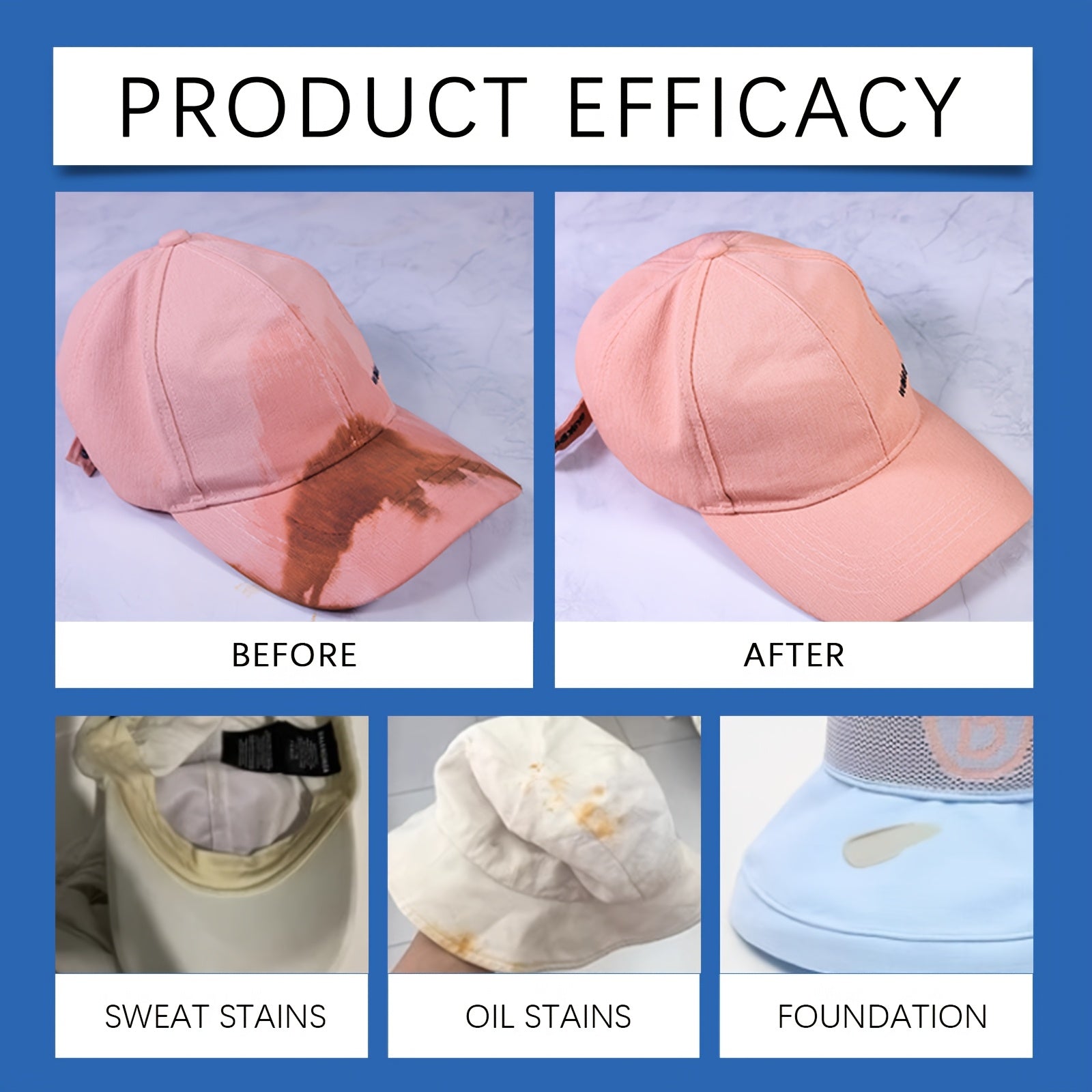 Two Pieces Hat Cleaner Spray Foam Formula No Rinse Odor Eliminator Citric Acid