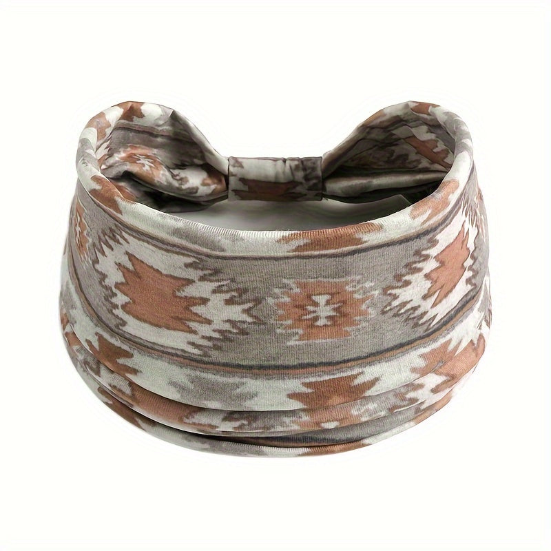 Women’s Boho Polyester Knit Crochet Headband for Yoga Running and Sports