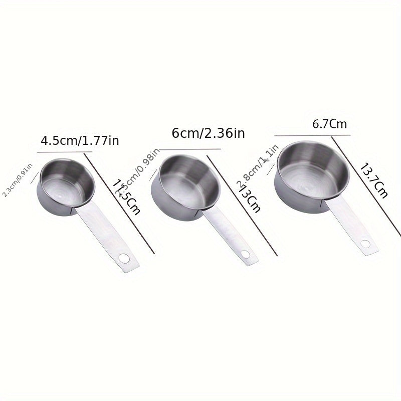 Set of 5 Stainless Steel Measuring Cups and Spoons for Baking and Cooking