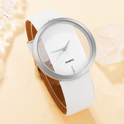 2 ta ayollar modasi soatlari to'plami, bo'sh dizayni bilan, kvarts mexanizmi, PU charm bilan yurak bilagti