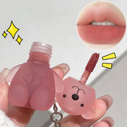 Cute Bear Velvet Lip Mousse for Women Moisturizing Soft Matte Berry Shades
