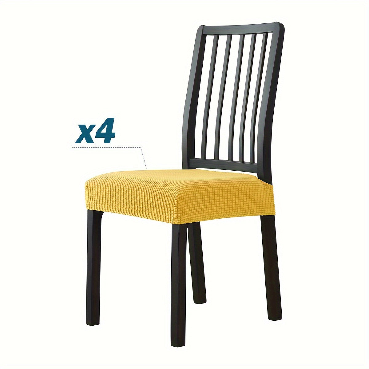 4-6 Piece Velvet Chair Covers with Elastic Headrest for Dining Chairs in Home and Hotel
