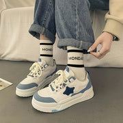 Women Casual Sneakers White Blue Non-Slip Low Top Comfortable Shoes