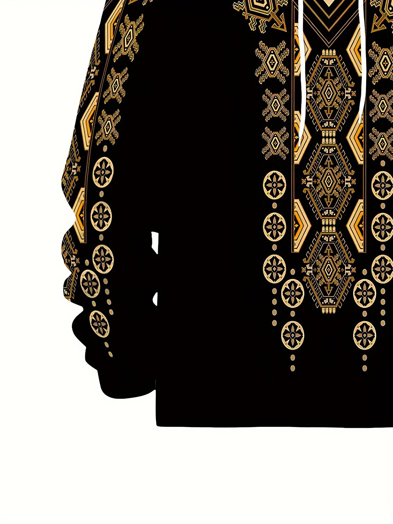 Men's Plus Size Sports Set Hoodie and Pants with Geometric Print Polyester Knit