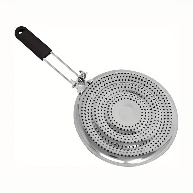 Placa difusora de calor de acero inoxidable 20,32cm con asa plegable para cocinas de gas y eléctricas