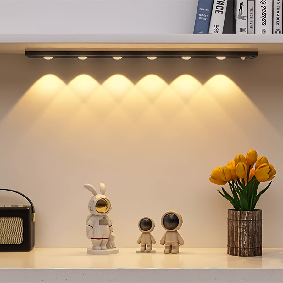 Smart Human Body Sensor Light with Motion Sensing USB Rechargeable LED Strip for Kitchen Wardrobe Bedroom