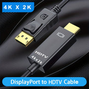 182.88cm 4K Gold-Plated DisplayPort to HDTV Cable for Desktop Laptop Projector Gaming