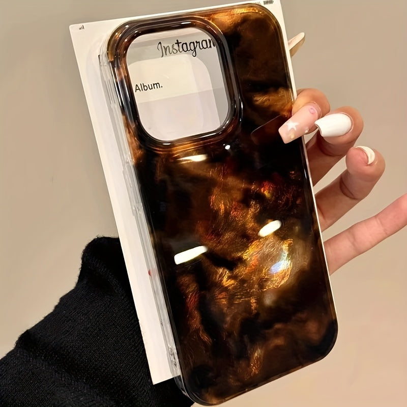 Amber Smudged TPU Phone Case for iPhone Models 12 to 16 Pro Max