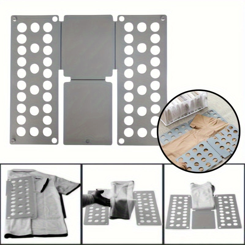 Quick Fold Plastic Plate for Clothes Hangers and T-Shirt Folding, Travel Accessory