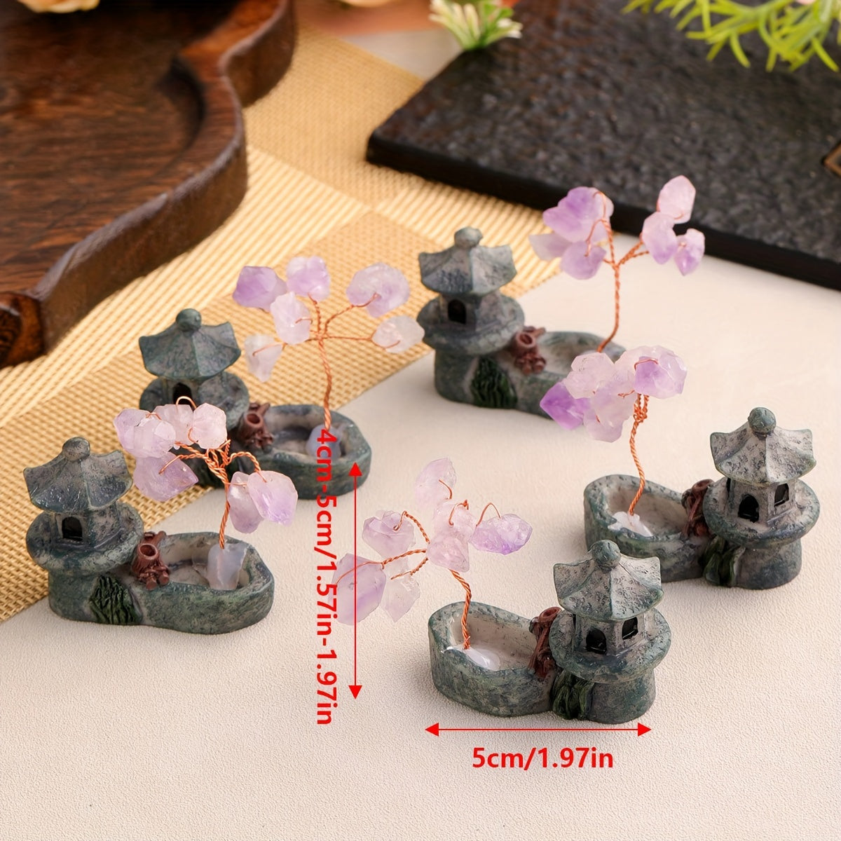 Tabiiy Amethyst Kvarts Energiya Daraxti Hayot Mini Dekoratsiyalari ichki va tashqi uy bezatish uchun