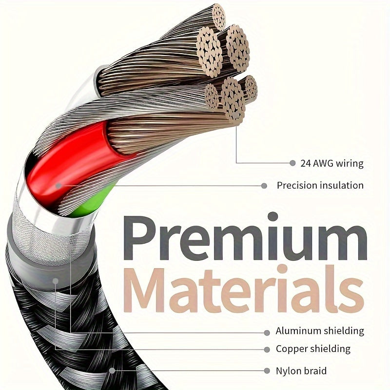 Set of 5 USB C Fast Charging Cables for Samsung, Moto G Series Data Transfer