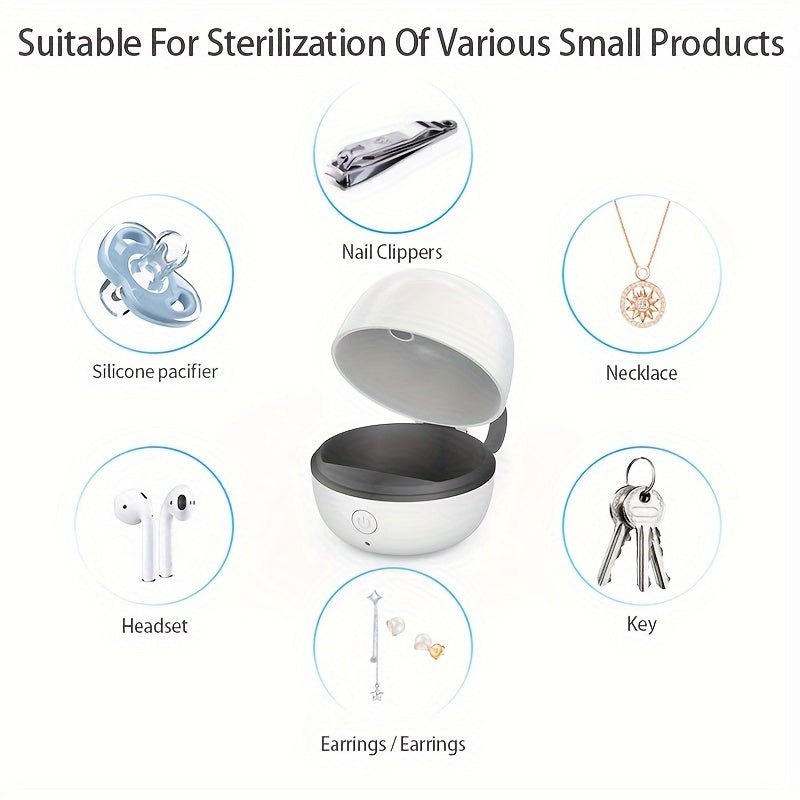 Esterilizador UV portátil tamaño de viaje, desinfectante recargable para joyas, llaves, uñas