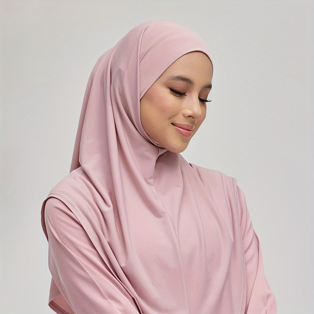 Women's Polyester Hijab Breathable Knit Solid Color Easy Wear