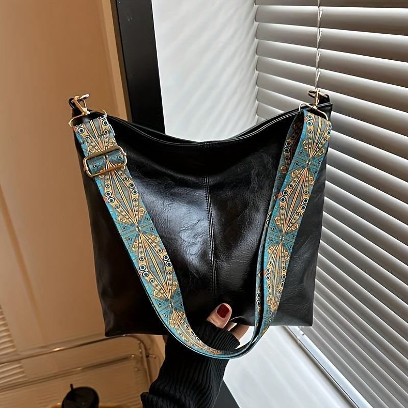 Повседневная сумка на плечо из искусственной кожи с съемным ремешком-тотемом для ежедневного использования