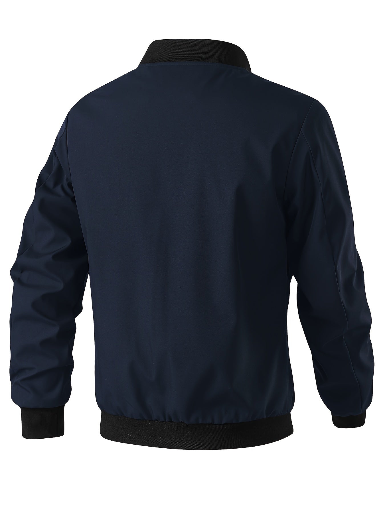 Men's Lightweight Windproof Jacket with Stand Collar Pockets for Spring Fall