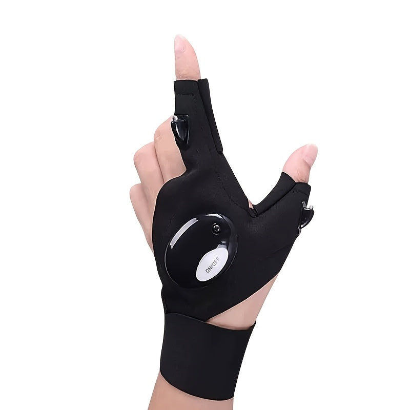 Unisex LED Flashlight Gloves 1/2 Pair, Hands-Free Work Lighting Gifts