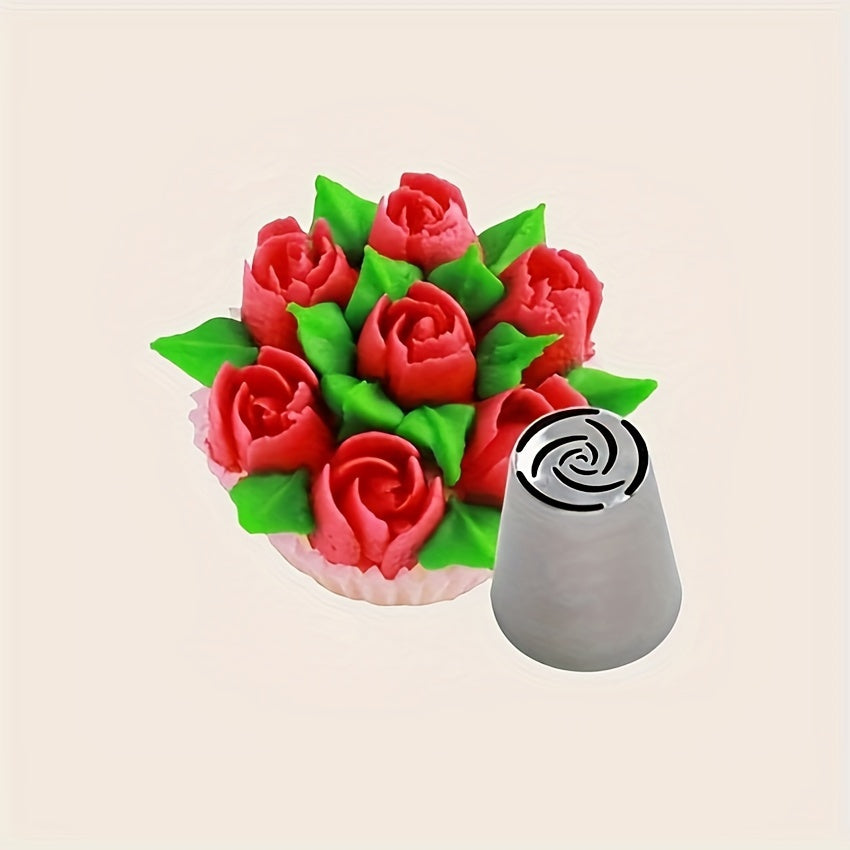 Set of 4 Stainless Steel Piping Nozzles for Cake Decorating, Baking Tools