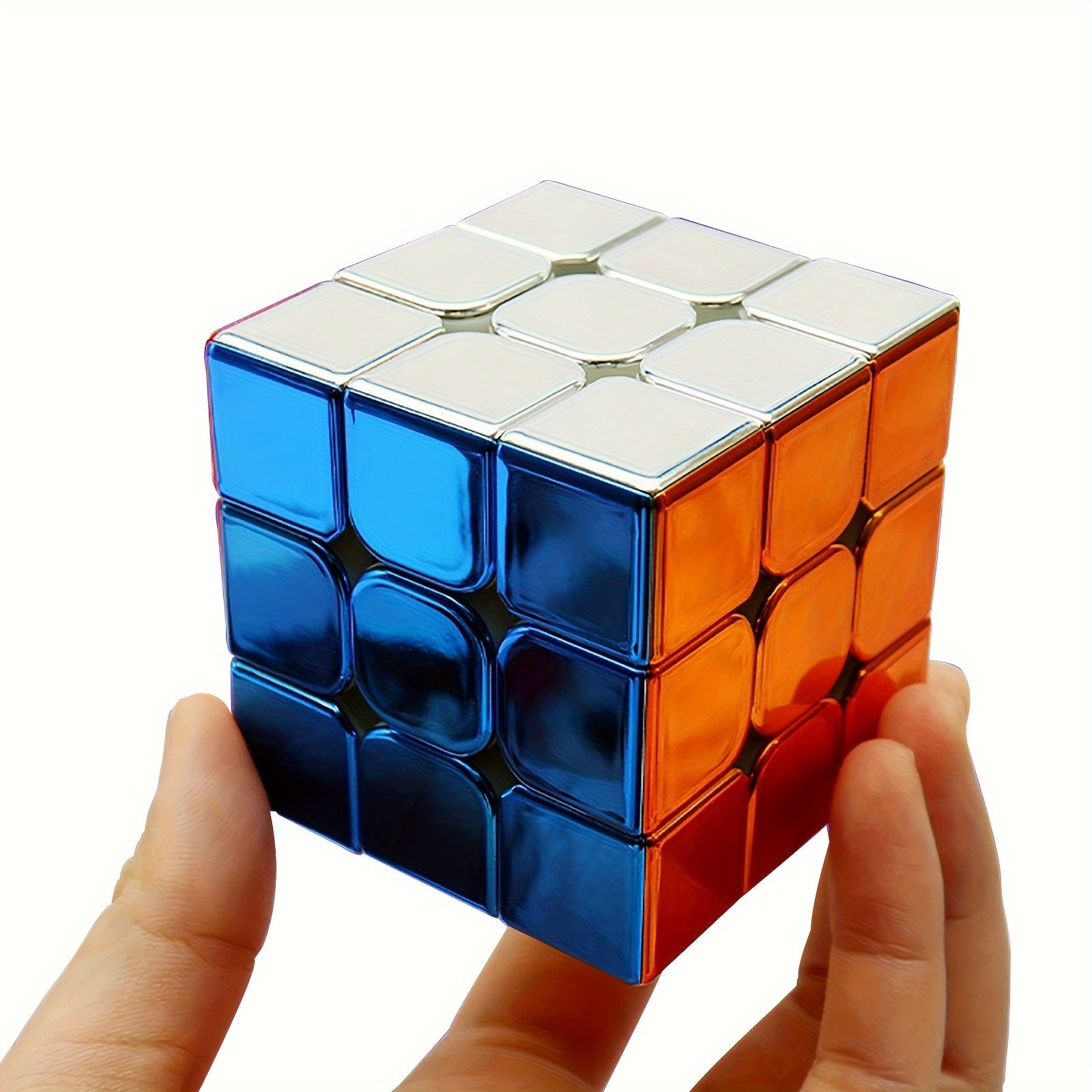 3x3 Speed Cube Mirror Surface Magic Cube Stickerless Puzzle Brain Teaser for All Ages
