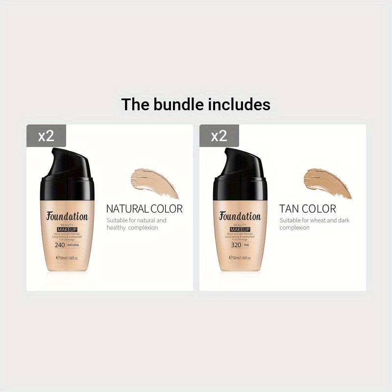 Base líquida natural para mujer con bomba 30ml corrector en varios colores