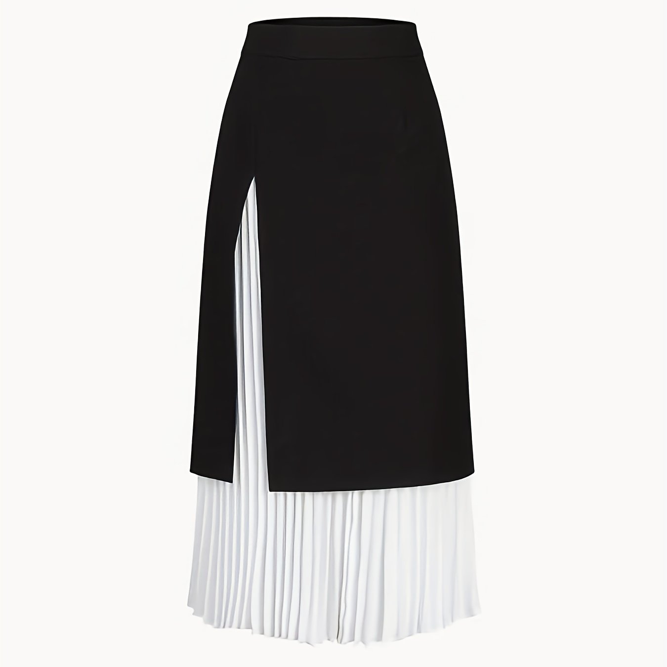 Falda midi plisada de dos tonos para mujer de tallas grandes elegante y a la moda