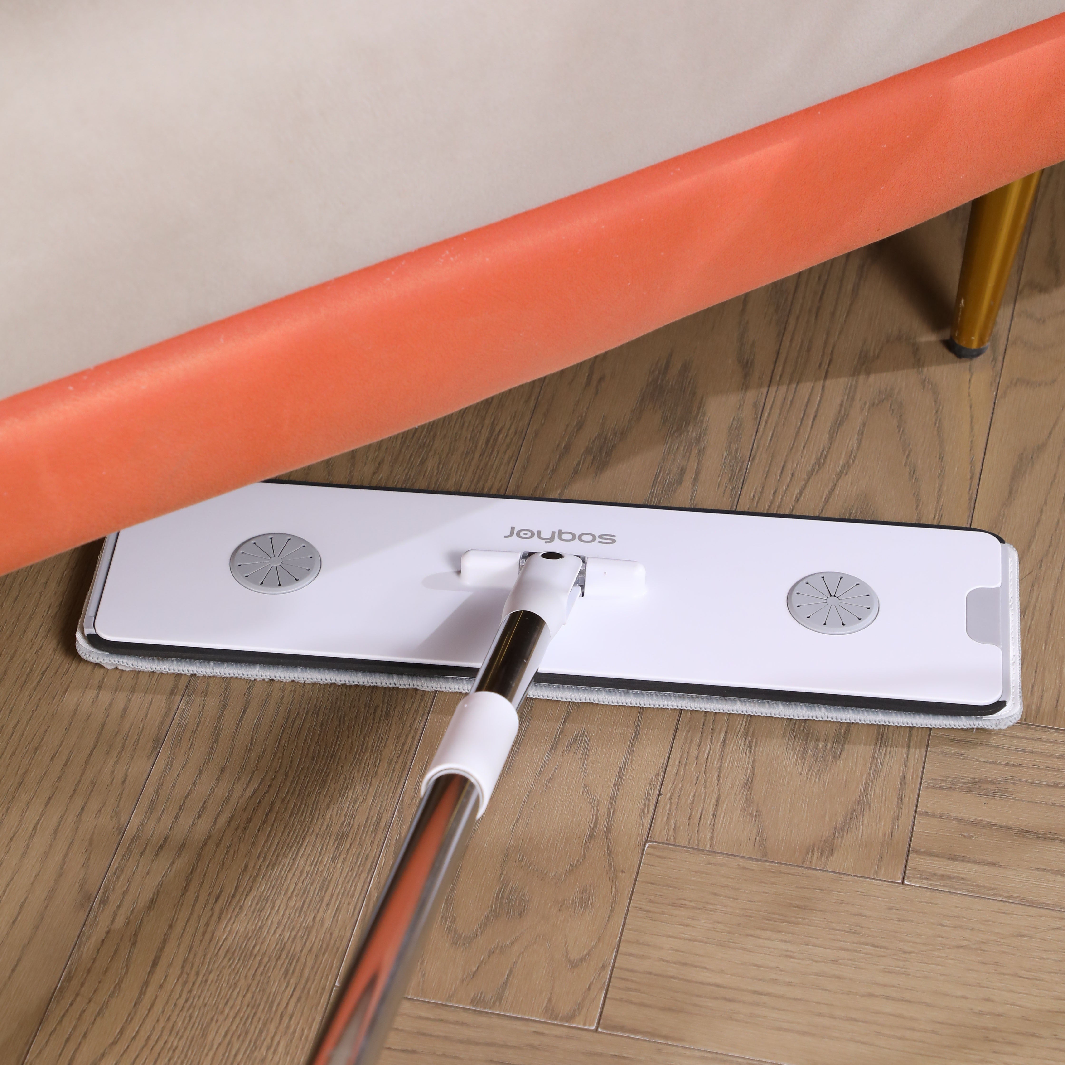 7-Color Flat Mop and Bucket Set with Reusable Pads and Hands-Free Washing