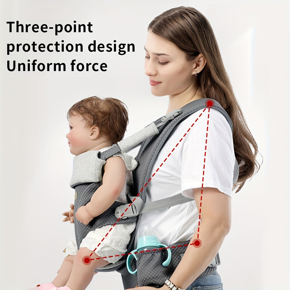 Baby Carrier for Infants and Toddlers 0-48 Months Breathable Polyester Adjustable Black Grey