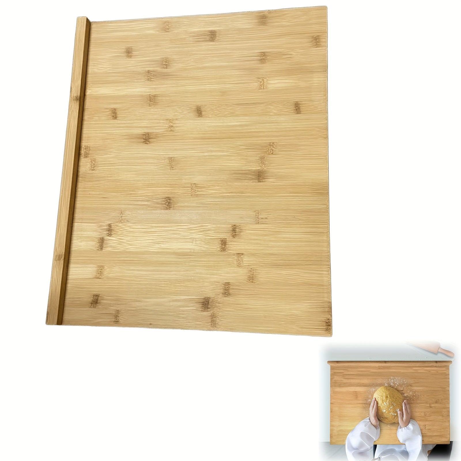 Large Reversible Bamboo Pastry Board 50.8x40.64cm Kitchen Cutting Countertop Edge