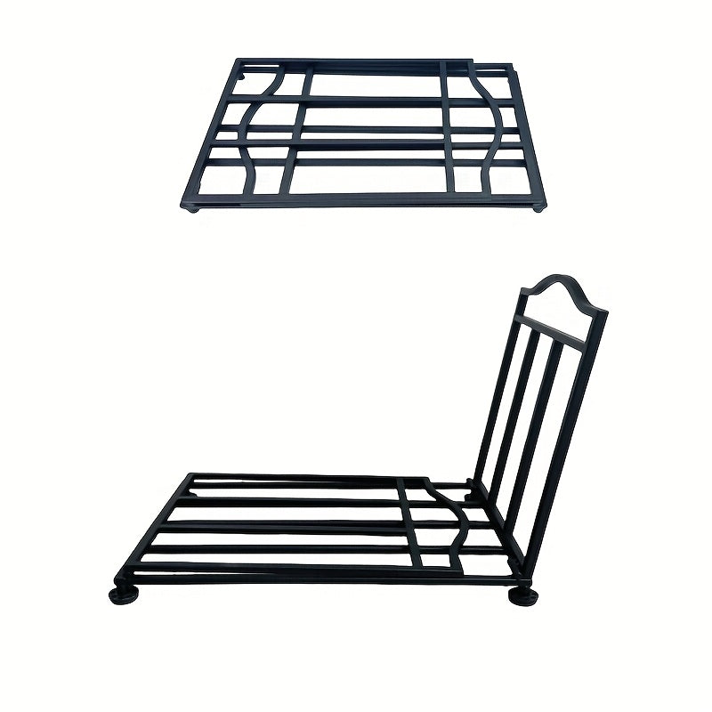 Sturdy Metal Firewood Holder with Adjustable Stand and 3-Section Log Rack