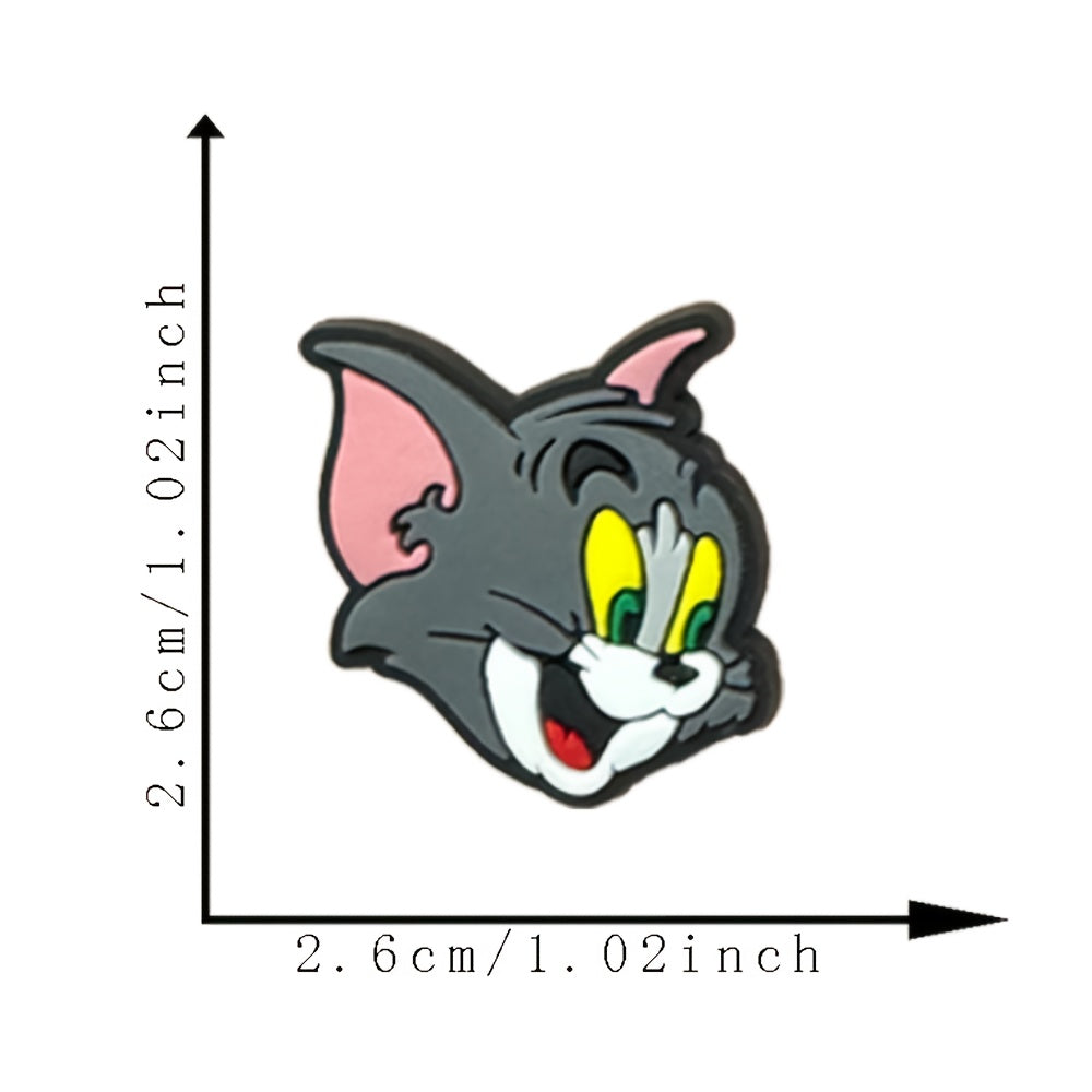 12 Pcs Colorful Cartoon Shoe Charms for Sandals Clogs and Bags