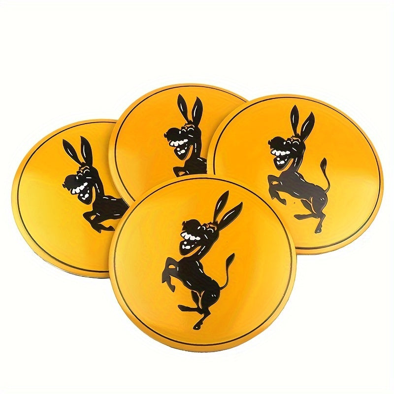 4pcs Aluminum Car Wheel Center Hub Cap Emblem Badge Decoration Funny Donkey Logo