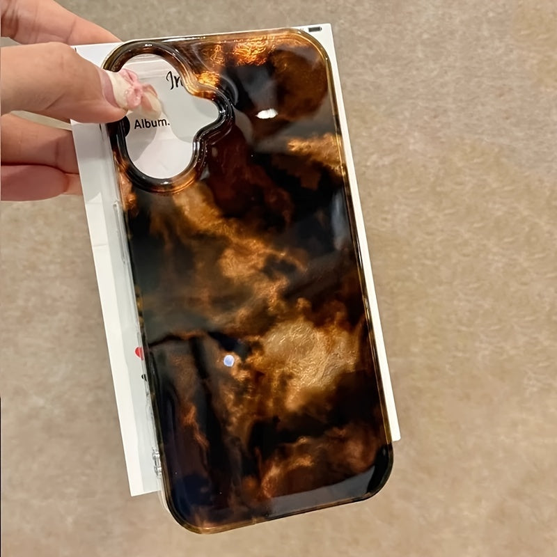 Amber Smudged TPU Phone Case for iPhone Models 12 to 16 Pro Max