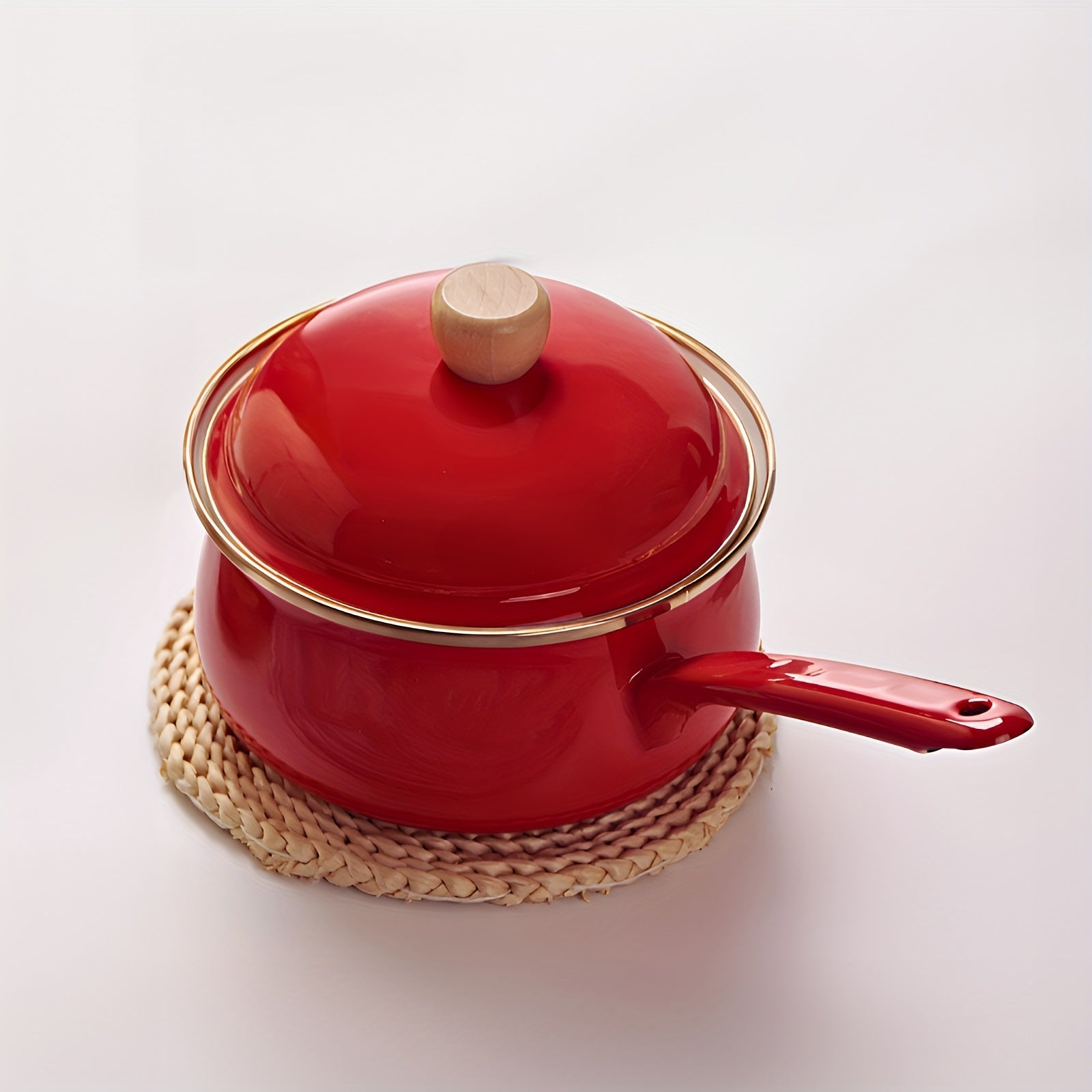 Enamel Cookware Pot with Lid and Handle Non-Stick Dishwasher Safe for Home and Restaurant Use