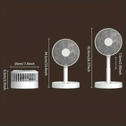 8-Inch Folding Desktop Fan Quiet Strong Wind Rechargeable USB Portable Indoor Outdoor Travel