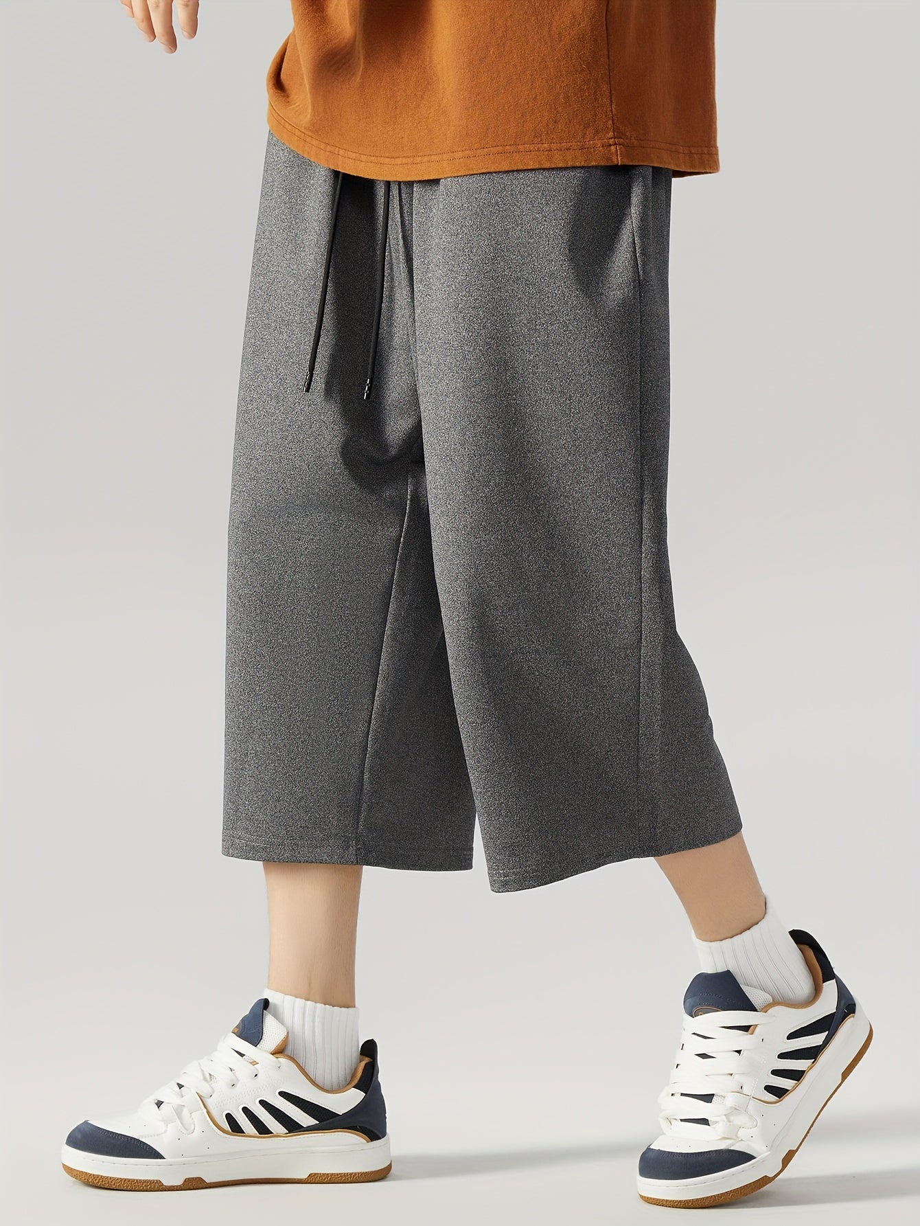 Шорты для мужчин большого размера летние повседневные спортивные капри однотонные свободного кроя из полиэстера