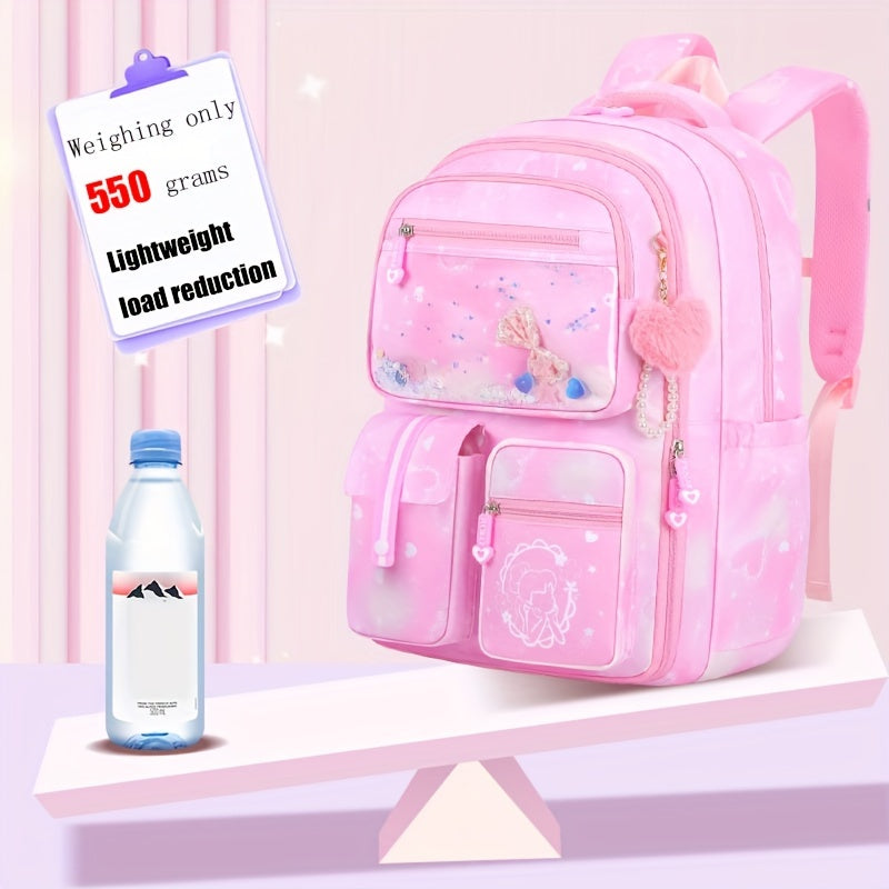 Children's Waterproof Gradient Backpack with Spine Protection for Primary School