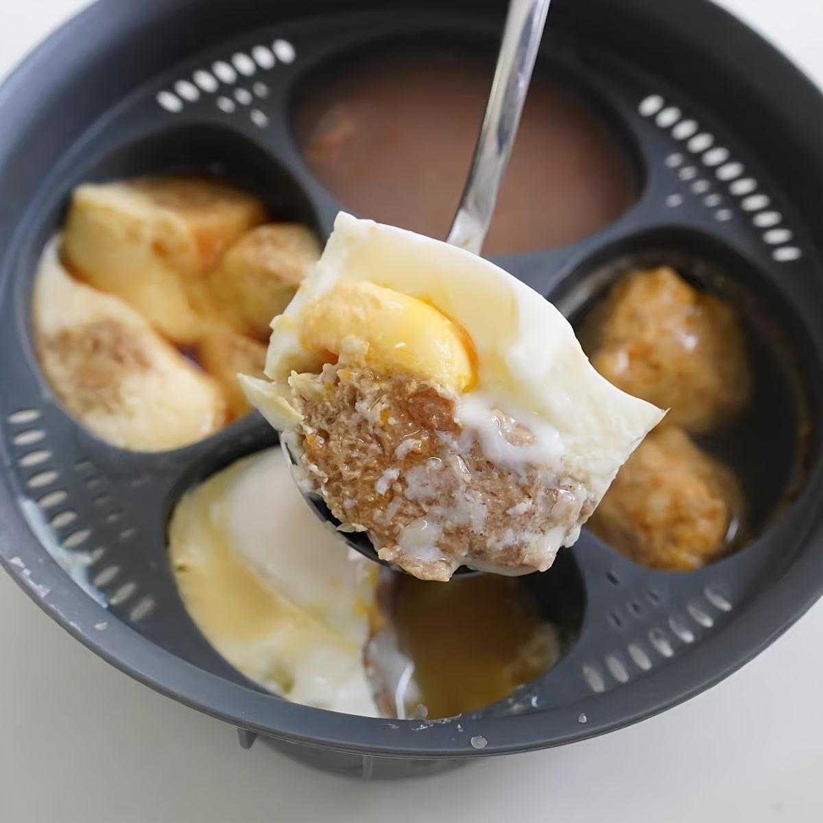 Egg Cooker with Four-Slot Egg Steamer, Poached Egg Maker, Includes Egg Boiling Pot