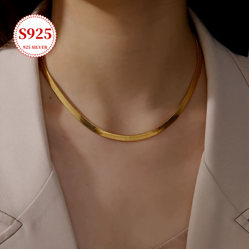 Sterling Silver Snake Chain Necklace Minimalist Hypoallergenic Jewelry for Women