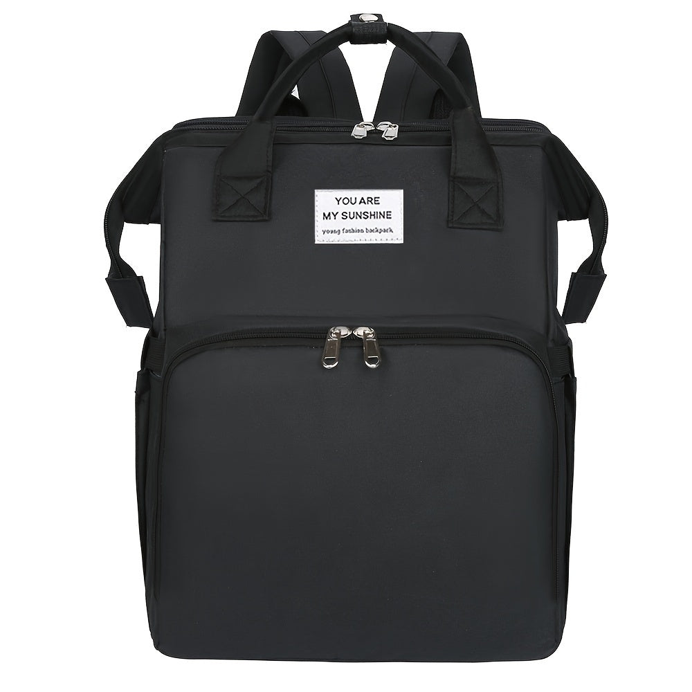 Folding Double Shoulder Diaper Bag with Large Capacity and Portable Design