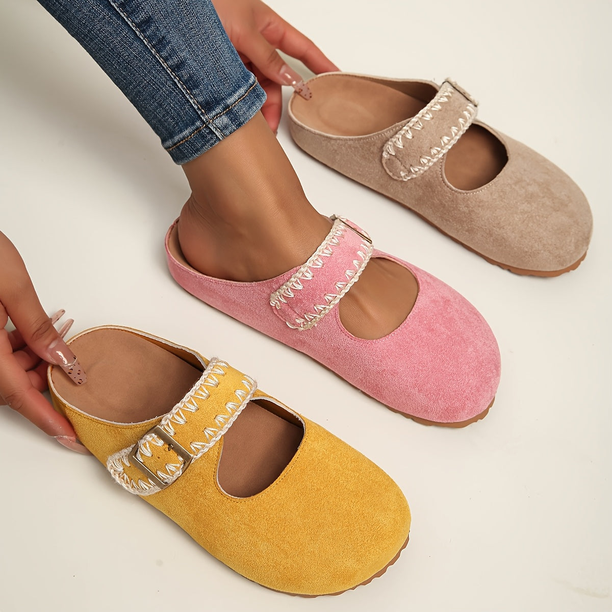 Women's Pink Slip-On Platform Sandals with Cushioned EVA Sole and Bow