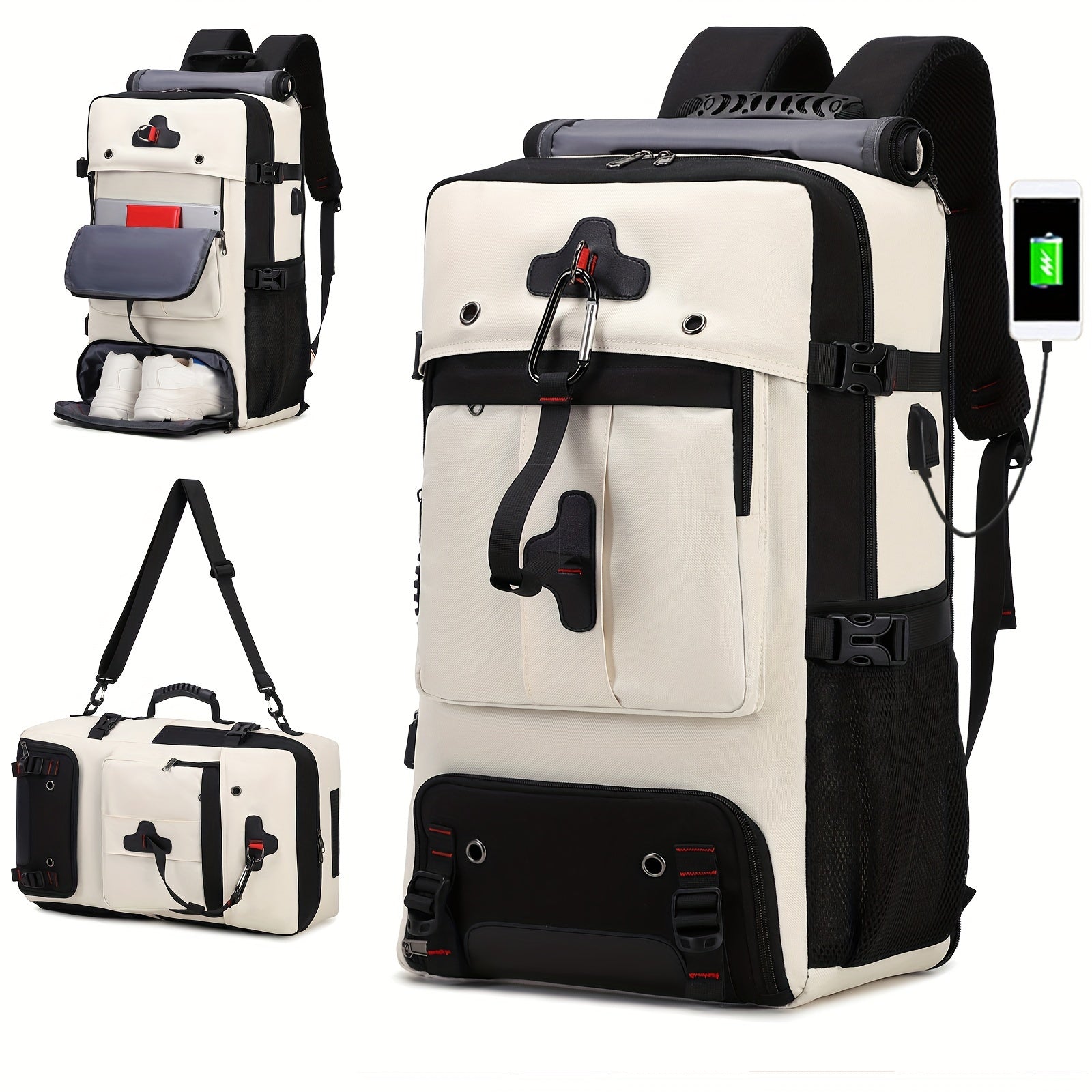 50L Hiking Backpack with Shoe Compartment for Men and Women Sports Travel